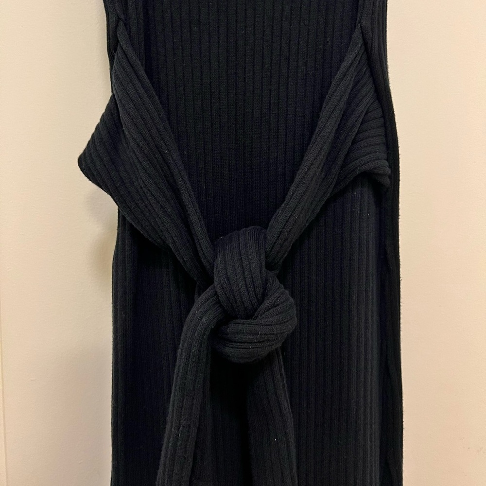 Good American Tie Waist  Ribbed Knit Sweater Dress - Picture 5 of 9